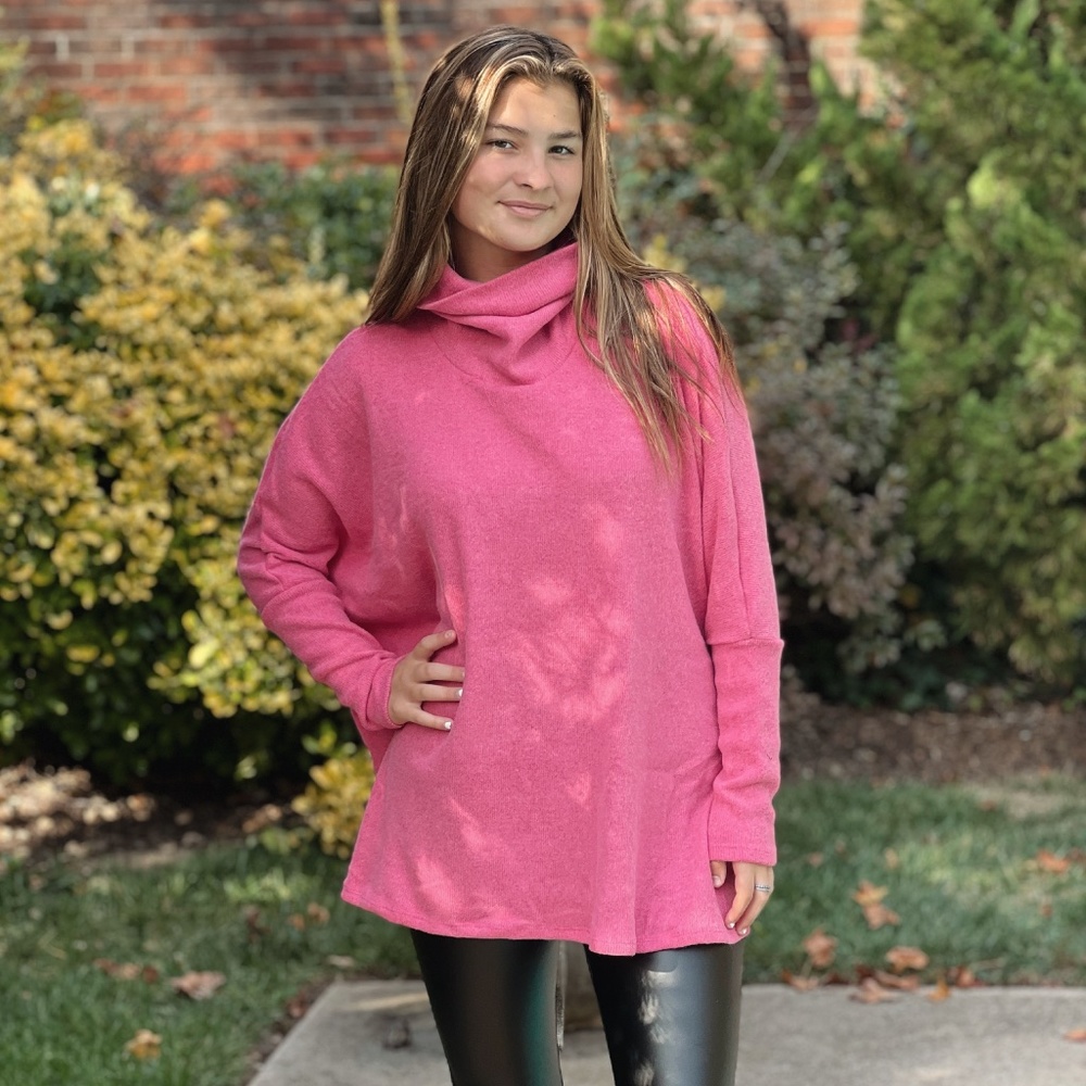 Long Sleeve Brushed Knit Turtleneck